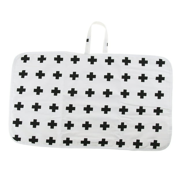 Almohadilla para Pañales para Bebés Bolsas de Viaje Ecológicas Impermeables para Pañales - Cruz Negra SM SunniMix Estera para cambiar pañales