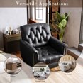 thumbnail image 5 of Dreamsidea Faux Leather Accent Chair Set of 2 for living Room, Button Tufted Wingback Armchair with Wood Legs Black, 5 of 7