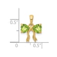 thumbnail image 3 of Finest Gold 14K Yellow Gold Polished Peridot Bow Pendant, 3 of 3
