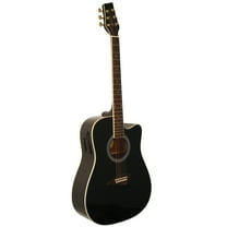 Kona Guitars K1EBK Acoustic-Electric Dreadnought Cutaway Spruce Top Guitar with High-Gloss Black Finish