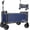 Dark Blue, variant on Folding Utility Wagon with Convertible Seat, Heavy Duty 220LBS Capacity, Portable Cart with Dog Leash, for Outdoor Camping Beach Shopping (Dark Blue)