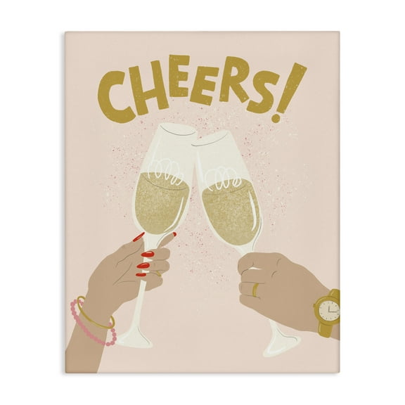 Stupell Industries Celebration Cheers Drinks Food & Beverage Painting Wrapped Canvas Art Print Wall Art, 16 x 20