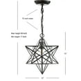 thumbnail image 3 of JONATHAN Y Stella 12" Moravian Star Metal/Clear Glass LED Pendant, Oil Rubbed Bronze/Clear, 3 of 8