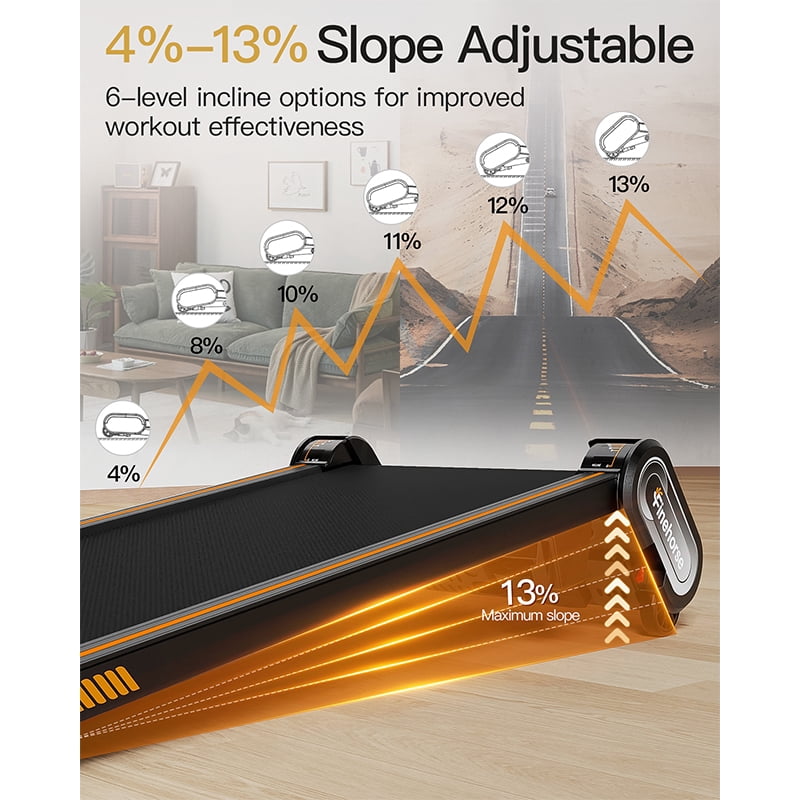 Walking Pad with Incline, 6 IN 1 Under Desk Treadmill,2.5HP Portable Treadmill