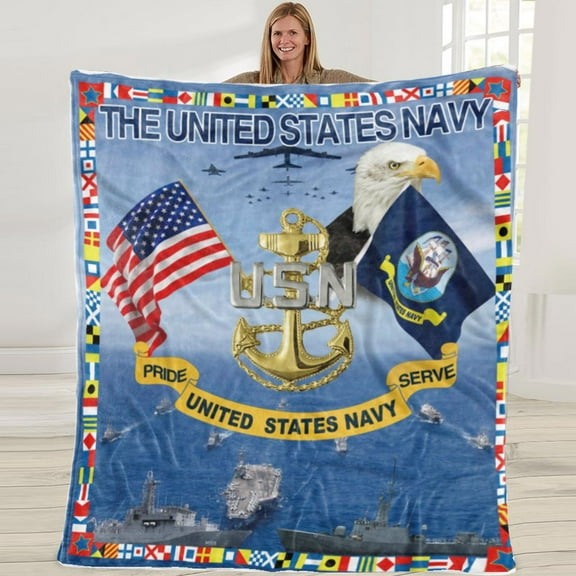 Navy Gifts For Men Military Veterans Blanket DAD Women MOM Him Funny Christmas Day