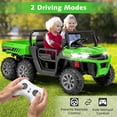 thumbnail image 4 of OLAKIDS 24V 2 Seater Ride on Dump Truck, 4WD 6x6 Battery Powered Kids UTV with Remote Control, 4 x 90w Engine, Electric Dump Bed, Spring Suspension, Ride on Toys for Big Kids, 4 of 9