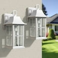 thumbnail image 6 of Maxax 2-Pack White Outdoor Wall Lights, Waterproof Dusk-to-Dawn Exterior Wall Lanterns with Ripple Glass for Porch, Garage, Entryway, Patio, 6 of 7