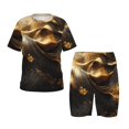 thumbnail image 1 of Balery Luxurious Gold Flow Conjunto de Pijama Infantil de Manga Corta con Estampado – Ropa de Dormir de Algodón Suave-X-Large, 1 of 6
