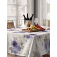 thumbnail image 6 of Purple Spring Floral Table Cloth, Waterproof Tablecloth for Rectangle Tables, Farmhouse Flowers Modern Art Reusable Washable Fabric Table Cover for Restaurant Kitchen Dining Tables 60"x84", 6 of 9