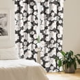 thumbnail image 2 of Ambesonne Floral Curtains, Retro White Flowers Pattern, Pair of 28"x95", Charcoal Grey and Peach, 2 of 5
