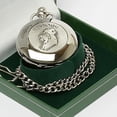 thumbnail image 2 of Mullingar Pewter Irish Celtic Ireland Pocket Watch Quartz Vintage-Style Handmade in Ireland - 1.75" Diameter / 14"Chain, 2 of 3