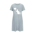 thumbnail image 4 of perfectbot Plus Size Nightgowns for Women Cute Print Comfort Summer Nightshirt Short Sleeve Mini Sleep Dress S-XXL, 4 of 4