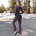 thumbnail image 6 of Women's High Waist Flared Leg Yoga Pants - Medium, Purple, 6 of 7
