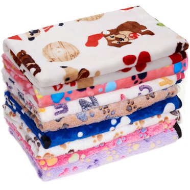 LUXMO 2 Pack Cat Dog Puppy Blanket Soft Pet Bed Cushion Warm Sleep Mat ...