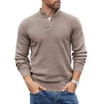 thumbnail image 6 of COOFANDY Men's Knit Sweater Pullover Long Sleeve Lightweight Sweaters Stand Collar Button Sweater Jumper, 6 of 8