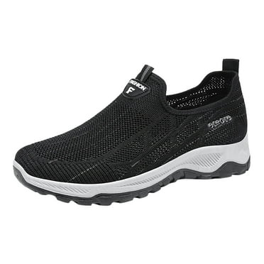 XDDST Black Sneakers for Men Men's Summer Mesh Casual Single Shoes Light Breathable Slip On Sneakers