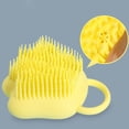 thumbnail image 3 of Silicone Body Scrubber with Liquid Soap Dispenser, Shower Brush, Soft Body Brush, Handheld Bath Scrubber, Massage Shower Cleansing Brush for Men Women, Pet Dogs Cats Grooming Brush, Yellow, 3 of 8