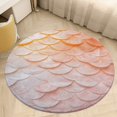 thumbnail image 4 of Mermaid Fish Scales Floral Medallion Round Rug - Small Round Area Rug, Soft Non-Slip Machine Washable Bedroom Mat Indoor Accent Entry Carpet for Office Desk Dorm Hallway, 4 of 6