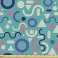 thumbnail image 1 of Geometric Upholstery Fabric by the Yard, Colorful Entertaining Modern Abstract Circle Triangle Curl Shapes, Decorative Fabric for DIY and Home Accents, Dark Seafoam Multicolor by Ambesonne, 1 of 5