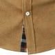 thumbnail image 5 of Blusa y camisa de manga larga con cuello vuelto para hombre, informal, de retazos a cuadros, con botones y cuello vuelto, blusa de manga larga para hombre, 5 of 5