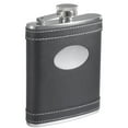 thumbnail image 1 of Visol Marlon Black Leather White Stitches Flask - 6 oz, 1 of 1