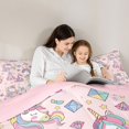 thumbnail image 4 of Manfei Dreamy Castle Queen Comforter Set,Sweet Unicorn Print Comforter Sets Queen,Pink,Pink Reversible,3-Piece,1 Comforter and 2 Pillowcases, 4 of 7