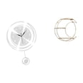 thumbnail image 1 of Adorno de reloj de pared acrílico para colgar con números arábigos y estante de metal de 3 niveles para cocina, estudio, granja, coleccionable, 1 of 8