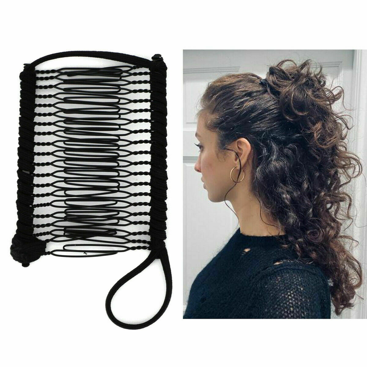 JIACUO 2 Colors Hollywood Large Comb Banana Clip Hair Riser Claw Hair Accessory Women