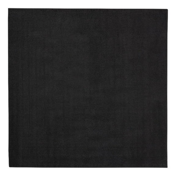 Pemberly Row 5' x Square Black Fabric Outdoor Area Rug (5' Square)
