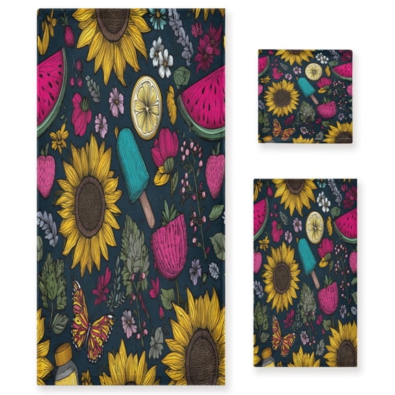 Three-Piece Towel Set Face Towel Towel Set Hand Towel Bath Towel Cotton Bath Towels Bath Towel Sets Hand Bath Towels Summer Elements
