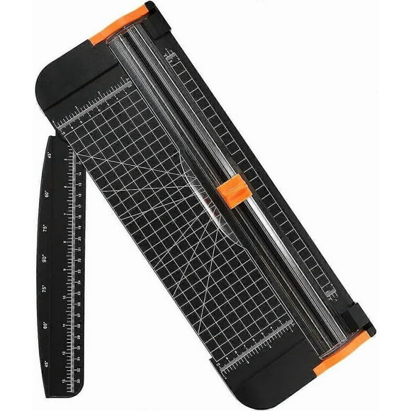 A4 Trimmer, Portable Guillotine Paper Cutter 38CM, Scrapbooking Tools with Automatic Safety Protection (Side Ruler Included)