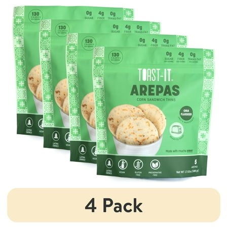 (4 pack) Kiosco Chia & Flaxseed Frozen Arepas with No Allergens
