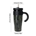 thumbnail image 2 of 1100ml Water Bottle with Straw - Leakproof Travel Cup for Hot & Cold Drinks | BPA-Free Plastic(Black), 2 of 6