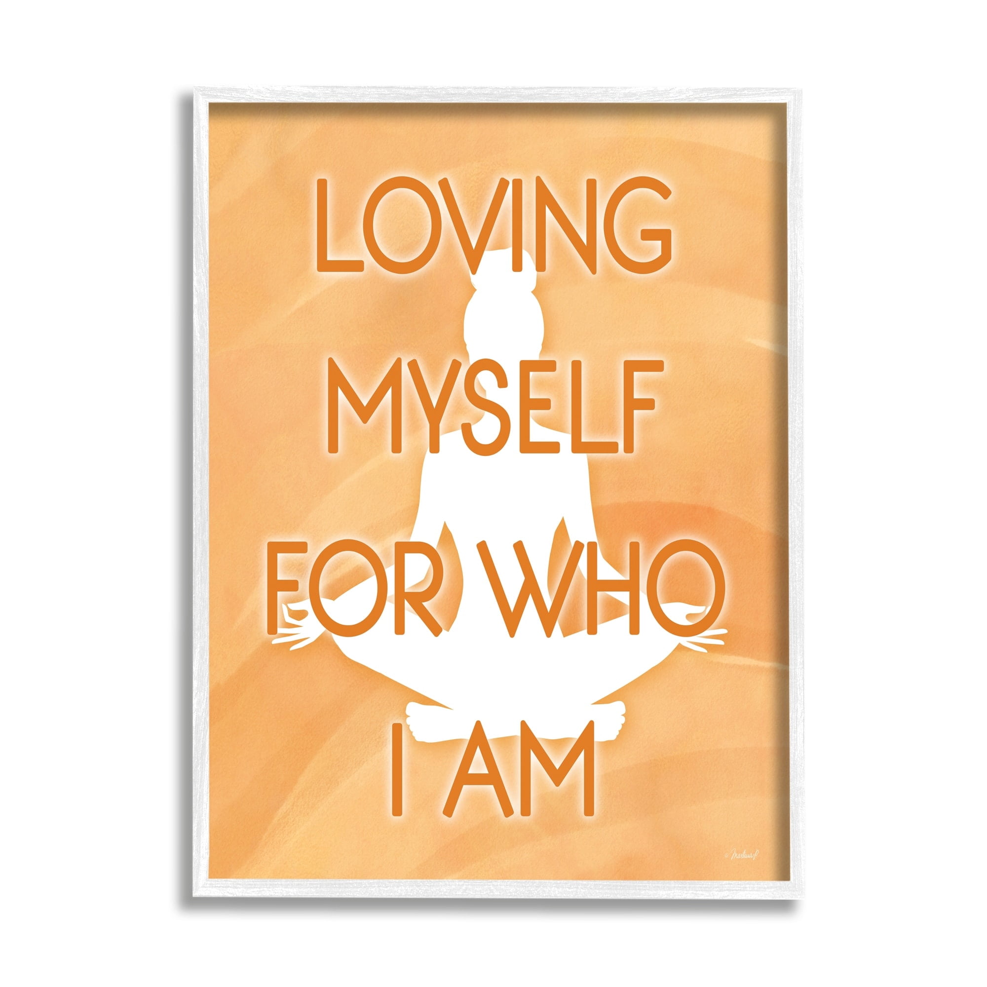 Stupell Industries Loving Who I am Human Pose Meditation,11 x 14, Design by Martina Pavlova