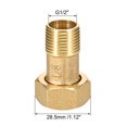 thumbnail image 2 of Unique Bargains Brass Pipe Fitting, Hex Nipple, G1/2 Male x G3/4 Female Thread Connector Water Meter Coupling 2 Pcs, 2 of 3