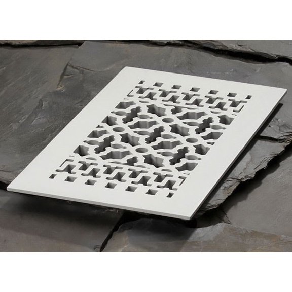 Reggio Registers 814-Anh Scroll Series 6" X 12" Floor Grille - Grey