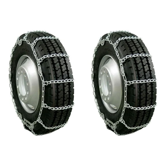 2 Pair Cam Tensioner Twisted Link Snow Tire Chains Compatible w/ 16.5" Rim Diameter & 10" Wide Car Pickup Low-duty Trucks SUV Tires, Strong Tire Traction Chain