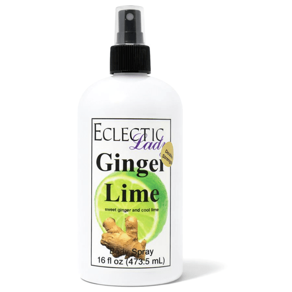 Ginger Lime Body Spray, Eclectic Lady, Hydrating Mist, Unisex (Double Strength), 16 oz