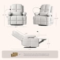 thumbnail image 2 of MAMAZING Nursery Rocking Chair Swivel Glider Oversized Recliner with Pockets Electric Power Baby Nursing Chair White, 2 of 10