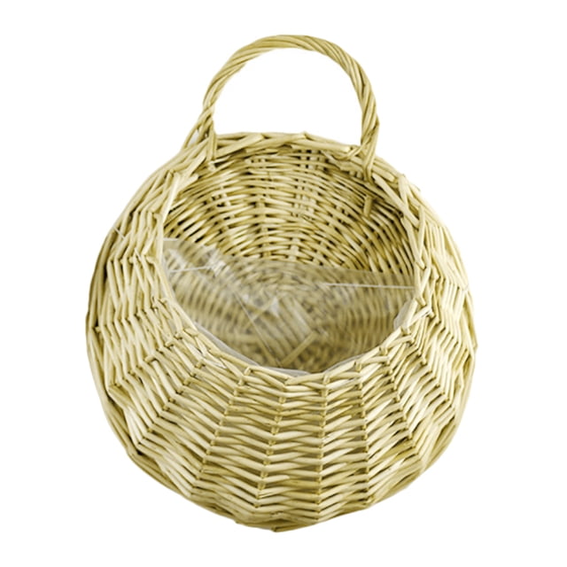 Maceta de paja de sauce, maceta de mimbre para colgar en la pared, maceta para decoración del jardín del hogar, contenedor de cesta de flores tholdsy JJ24908-02