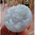 thumbnail image 4 of Certified Hand Carved Icy Green Lavender Natural Myanmar Burma A Jade jadeite Circle Dragon Bead Beads Pendant Necklace, 4 of 8