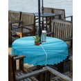 thumbnail image 2 of Outdoor Round Tablecloth with Umbrella Hole and Zipper, Aqua Ombre Water Ripple Waterproof Table Cover Farmhouse Stripes Washable Patio Tablecloths for Party/Garden/Picnic, 60 inch, 2 of 6