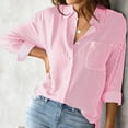 thumbnail image 2 of cfhntfmh Fall Shirts for Women Casual Long Sleeve Collared Buttons down Blouses Lounge Striped Printed Work Tops, 2 of 6