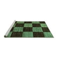 thumbnail image 2 of Ahgly Company Machine Washable Indoor Rectangle Checkered Turquoise Blue Modern Area Rugs, 7' x 9', 2 of 4