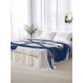 thumbnail image 5 of Navy Blue Rudder Coastal California King Size Flat Sheet, Wrinkleproof & Fadeproof Cooling Flat Bed Sheet Only, Nautical Beach Ocean Vintage Breathable Soft Bedding Top Sheets 108 x 98 Inches, 5 of 8