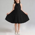 thumbnail image 4 of Tranfacy Robes d'Été pour Ados Enfants Sans Manches Couleur Unie Col Rond Style à Bretelles en Maille Été pour Ados Enfants, 4 of 5