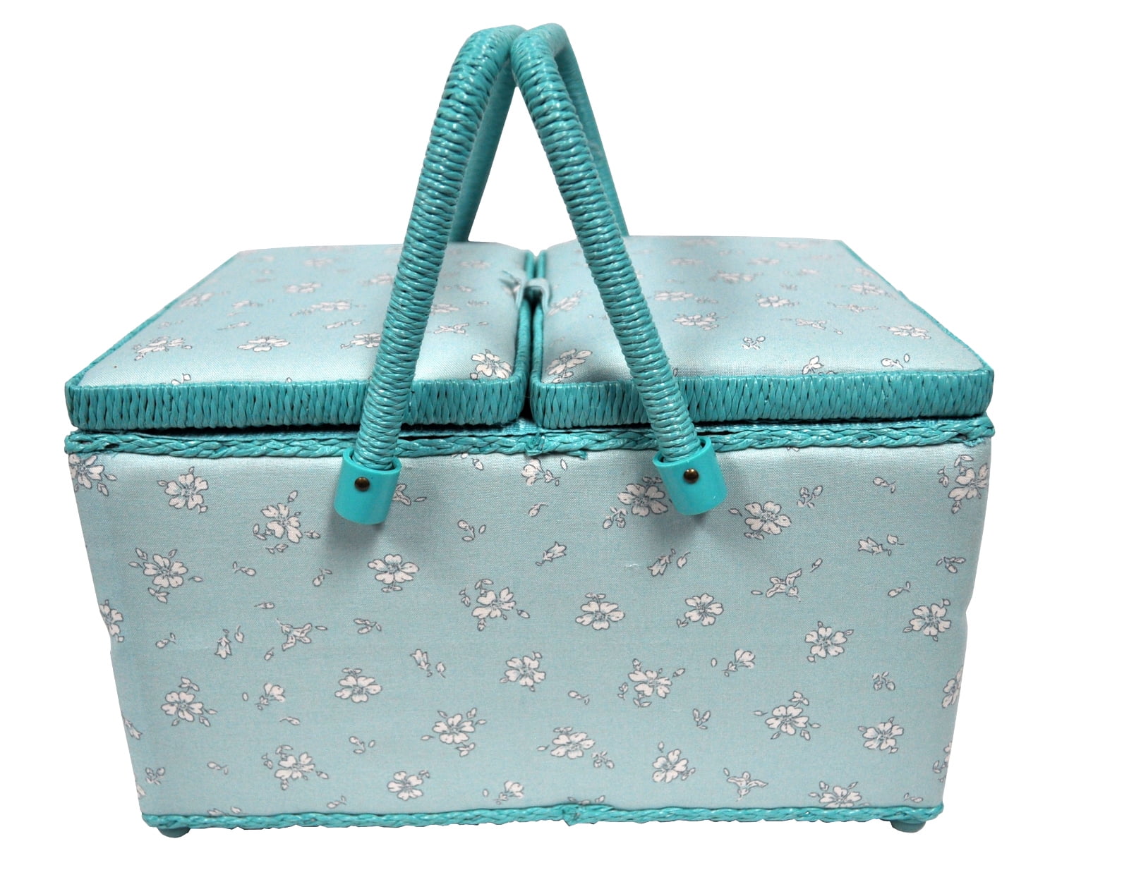 Dual Lid Field Rose Sewing Basket