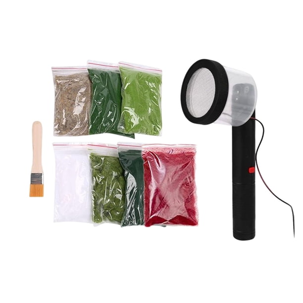 Máquina de césped estático, modelado de escenas DIY, manualidades, máquina de flocado electrostático portátil para joyero de ferrocarril