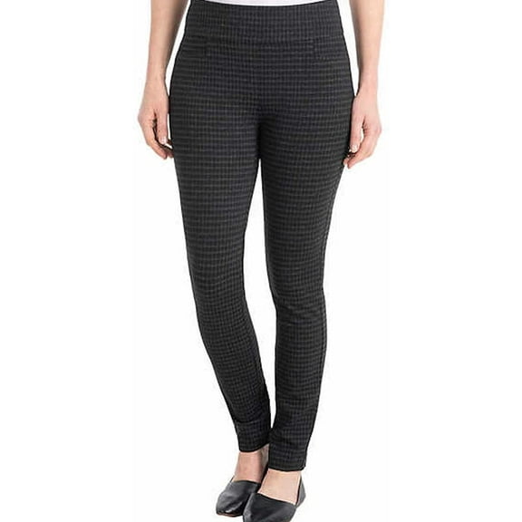 Dalia Womens Pull-on Ponte Pant with Built-in Tummy Control Panel Size: XL, Color: Black/Off-White Combo