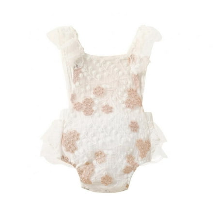 

Newborn Baby Girl Romper Lace Tutu Dress Bodysuit Ruffle Sleeveless Jumpsuit Summer Outfits 0-24M